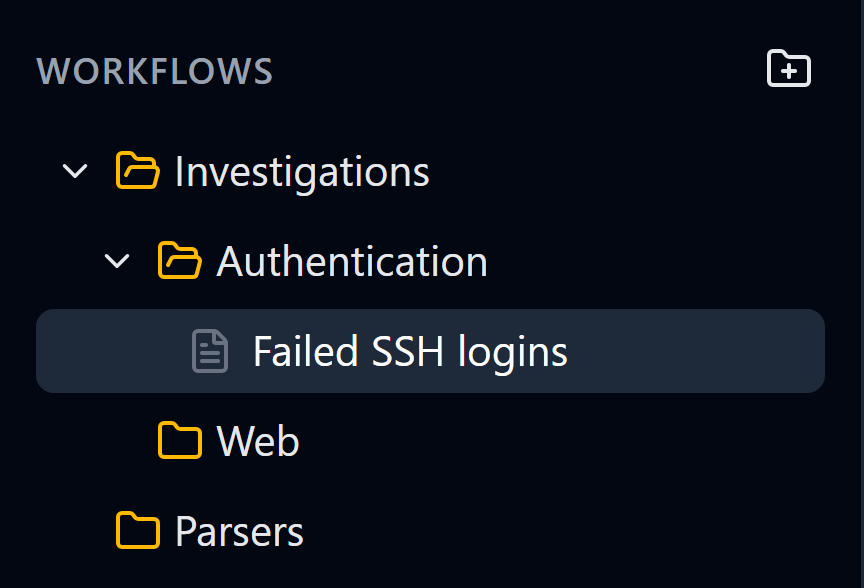 Nested workflow folders in the weirflow workflow page